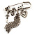 'Love', Key, Lock, Heart And Tassel Safety Pin Brooch (Antique Silver Tone) - view 6