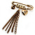 'Love', Crystal Heart, Flower And Tassel Safety Pin Brooch (Burn Gold Finish) - view 8