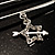 Crystal Key, Star And Heart Charm Safety Pin Brooch (Silver Tone) - view 7