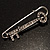 Vintage Diamante Key Fashion Pin Brooch (Burn Silver Finish) - view 2