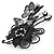 Black Crystal Filigree Flower And Butterfly Crystal Brooch (Catwalk - 2011) - view 4