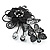 Black Crystal Filigree Flower And Butterfly Crystal Brooch (Catwalk - 2011) - view 6