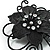 Black Crystal Filigree Flower And Butterfly Crystal Brooch (Catwalk - 2011) - view 3
