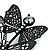 Black Crystal Filigree Flower And Butterfly Crystal Brooch (Catwalk - 2011) - view 5