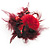 'Fluffy Paradise' Hair Clip/ Brooch (Black & Red) - Catwalk 2011