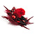 'Fluffy Paradise' Hair Clip/ Brooch (Black & Red) - Catwalk 2011 - view 2