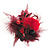 'Fluffy Paradise' Hair Clip/ Brooch (Black & Red) - Catwalk 2011 - view 8