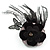 Black Feather Flower And Butterfly Fabric Hair Clip/ Brooch (Catwalk - 2014) - view 4