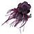 Deep Purple Feather Flower And Butterfly Fabric Hair Clip/ Brooch (Catwalk - 2014) - view 4