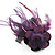 Deep Purple Feather Flower And Butterfly Fabric Hair Clip/ Brooch (Catwalk - 2014) - view 7