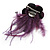 Deep Purple Feather Flower And Butterfly Fabric Hair Clip/ Brooch (Catwalk - 2014) - view 5