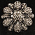 Vintage Swarovski Crystal Floral Brooch (Antique Silver) - view 3