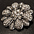Vintage Swarovski Crystal Floral Brooch (Antique Silver) - view 8