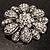 Vintage Swarovski Crystal Floral Brooch (Antique Silver) - view 9