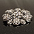 Vintage Swarovski Crystal Floral Brooch (Antique Silver) - view 7