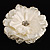 Large Snow White Crystal Fabric Rose Brooch - 13cm Diameter - view 4