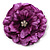 Large Purple Crystal Fabric Rose Brooch