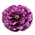Large Purple Crystal Fabric Rose Brooch - view 3