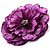 Large Purple Crystal Fabric Rose Brooch - view 2