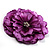 Large Purple Crystal Fabric Rose Brooch - view 4