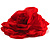 Large Red Fabric Rose Brooch - view 3