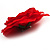 Large Red Fabric Rose Brooch - view 7