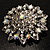 AB Crystal Dimensional Floral Corsage Brooch (Silver Tone) - view 2