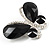 Statement Oversized Jet Black Crystal Butterfly Brooch (Silver Tone) - view 4