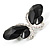 Statement Oversized Jet Black Crystal Butterfly Brooch (Silver Tone) - view 5