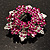 Bright Magenta Crystal Wreath Brooch - view 2