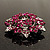 Bright Magenta Crystal Wreath Brooch - view 7