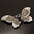 Gigantic Pave Swarovski Crystal Butterfly Brooch (Clear&Black) - view 8