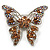 Dazzling Citrine Swarovski Crystal Butterfly Brooch (Silver Tone) - view 14