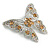 Dazzling Citrine Swarovski Crystal Butterfly Brooch (Silver Tone) - view 4