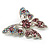 Dazzling Lilac Crystal Butterfly Brooch (Silver Tone) - view 4
