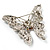 Dazzling Lilac Crystal Butterfly Brooch (Silver Tone) - view 7