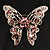 Dazzling Lilac Crystal Butterfly Brooch (Silver Tone) - view 2
