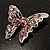 Dazzling Lilac Crystal Butterfly Brooch (Silver Tone) - view 3