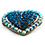 Bronze Tone Dazzling Diamante Heart Brooch (Sky Blue) - view 5