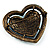 Bronze Tone Dazzling Diamante Heart Brooch (Sky Blue) - view 7