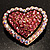 Bronze Tone Dazzling Diamante Heart Brooch (Pink) - view 7