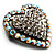 Bronze Tone Dazzling Diamante Heart Brooch (Clear) - view 3