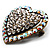 Bronze Tone Dazzling Diamante Heart Brooch (Clear) - view 4