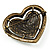 Bronze Tone Dazzling Diamante Heart Brooch (Clear) - view 7