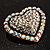 Bronze Tone Dazzling Diamante Heart Brooch (Clear) - view 8