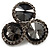 Ash Grey Diamante Circle Art Nouveau Brooch (Silver Tone) - view 5