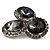Ash Grey Diamante Circle Art Nouveau Brooch (Silver Tone) - view 8