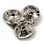 Ash Grey Diamante Circle Art Nouveau Brooch (Silver Tone) - view 7