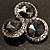 Ash Grey Diamante Circle Art Nouveau Brooch (Silver Tone) - view 3