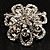 Diamante Floral Scarf Pin/ Brooch (Silver Tone) - view 10